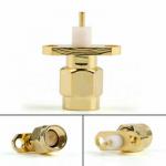 2-Hole Flange Panel Mount SMA Connector Straight (Plug, Male,50Ω) L15.4mm L17.3mm L25mm L30.8mm